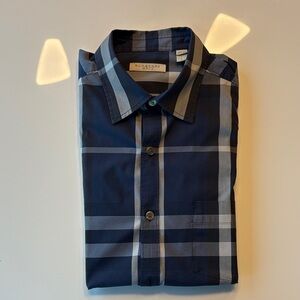 Burberry Brit Navy Plaid Button Down